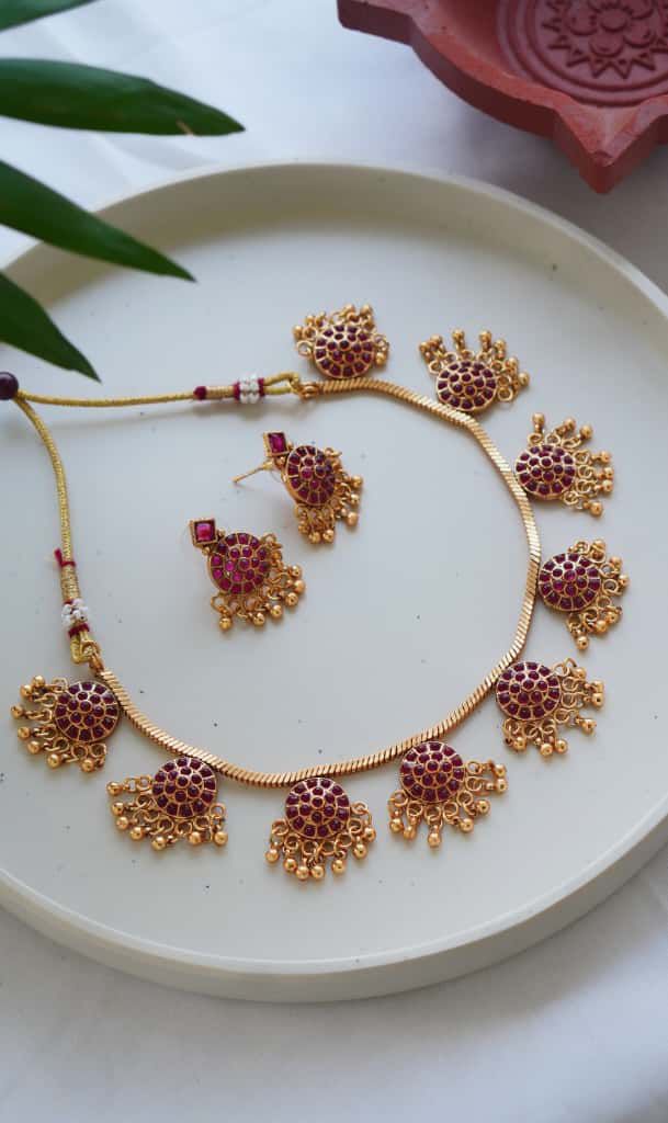 BSN002 Saanvi Kemp Necklace Set Red