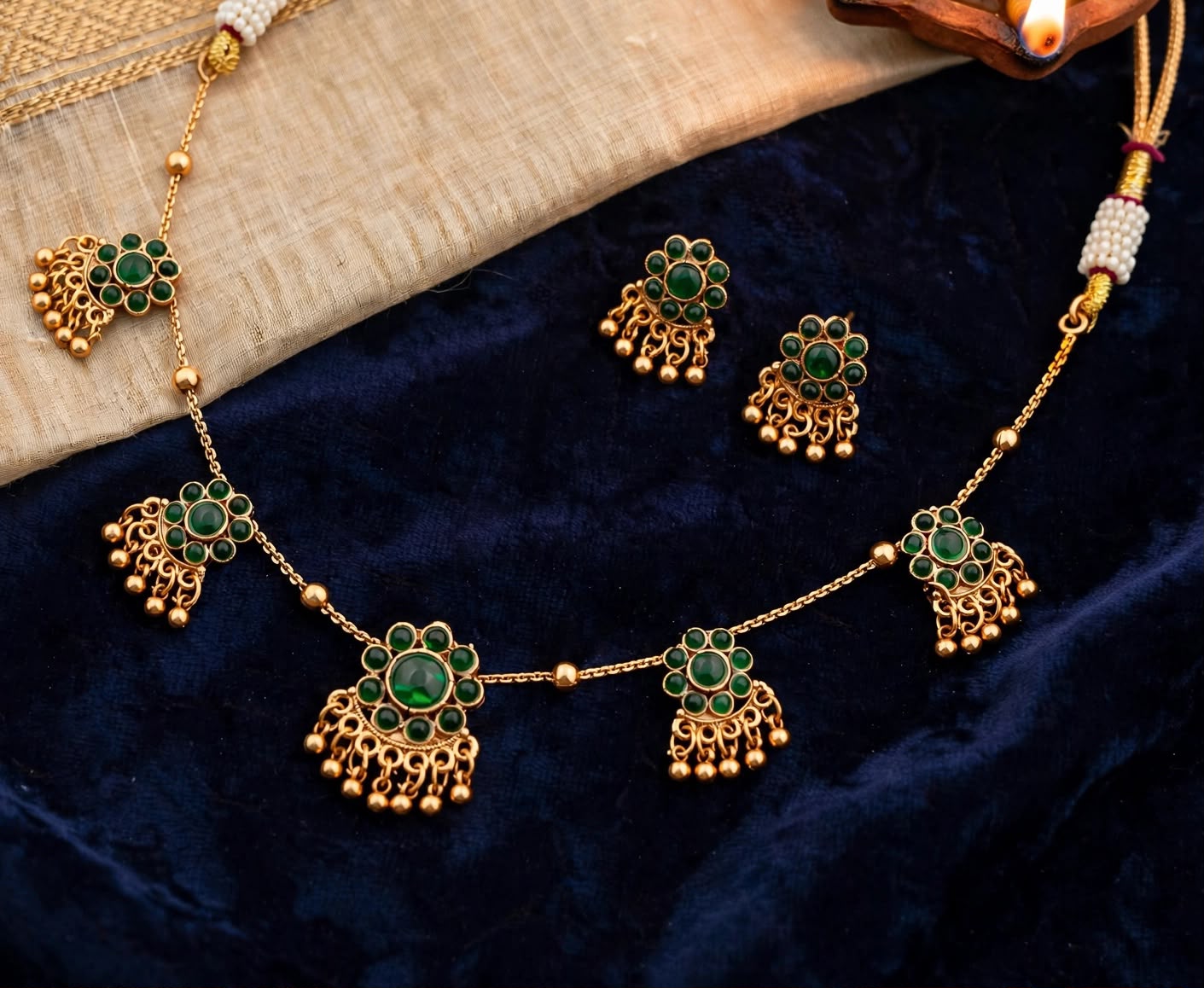 Beaded Green Pushpa